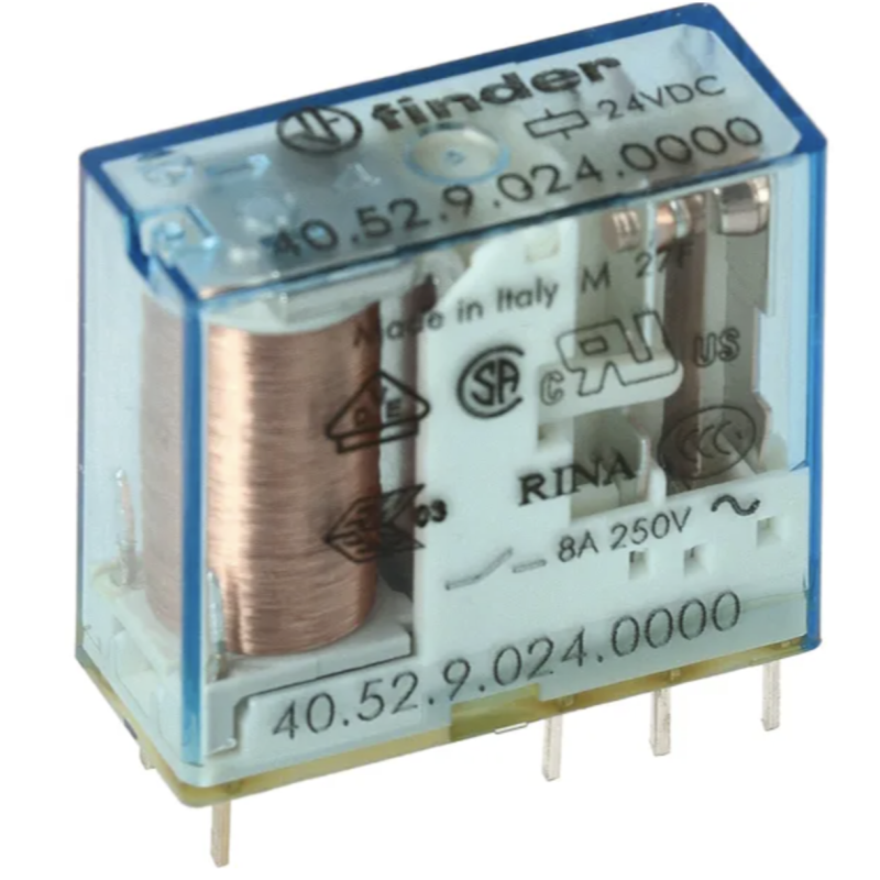 PCB/Plug-in Rel. 5mm.pinning 2CO 8A/24VDC/Agni (40.52.9.024.0000)